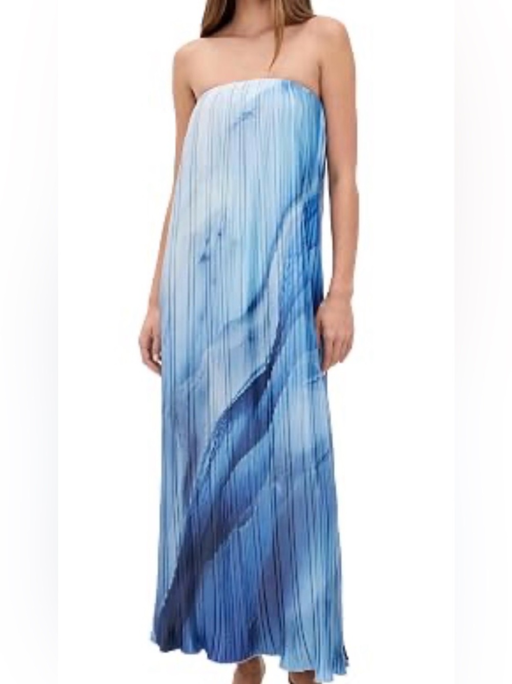 4th and Reckless Strapless Blue Maxi Dress